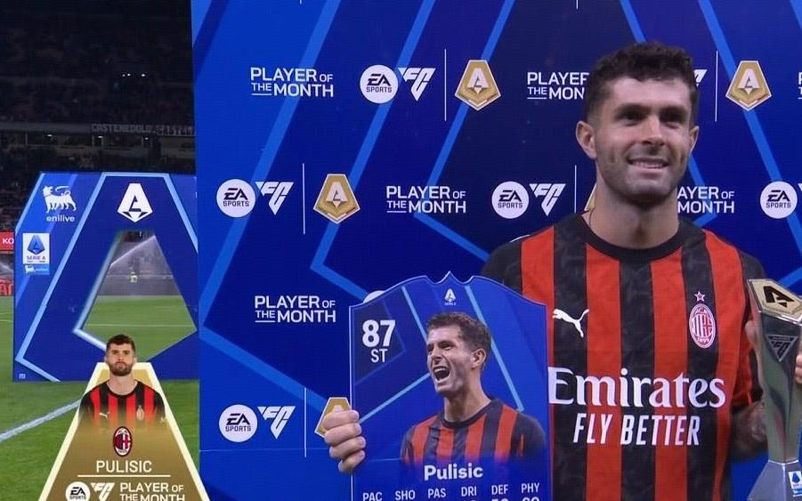 荣耀时刻,普利希奇领取意甲9月最佳球员奖