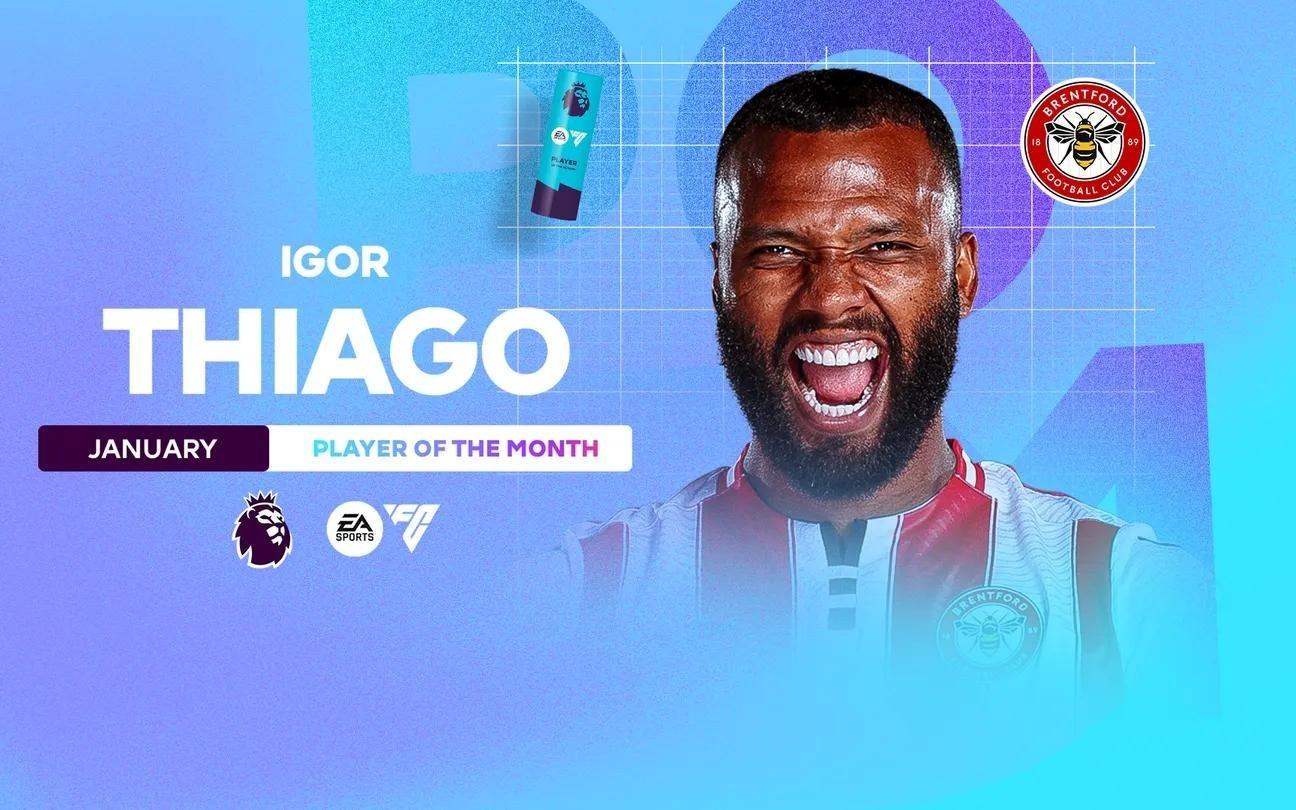 5场攻入5球，伊戈尔蒂亚戈当选英超1