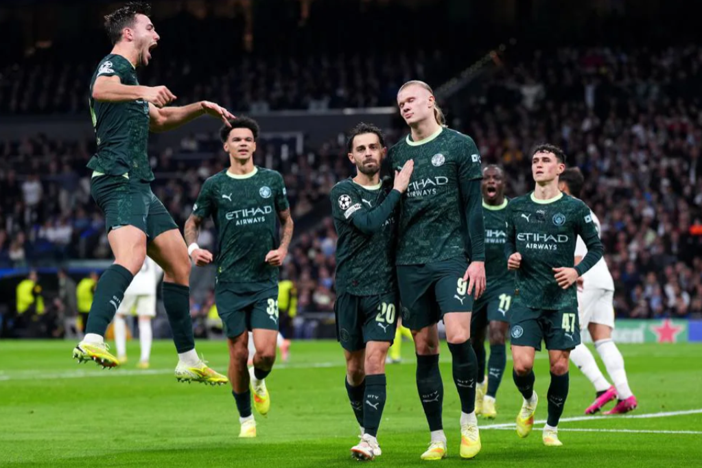 曼城21逆转皇马！升至欧冠第四哈兰德点射创历史罗德里戈破门