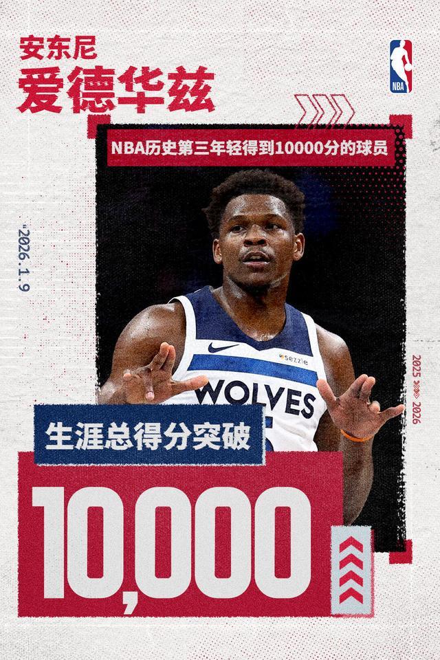 历史第三年轻万分先生爱德华兹超越科比仅逊詹杜