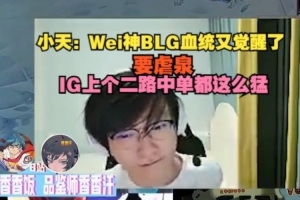 Tian：Wei神BLG血统又觉醒了，要虐泉，IG上个二队中单都这么猛