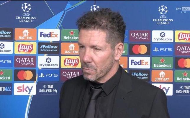 西蒙尼：国米踢得非常好，而我们防守得