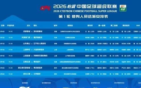 中超王迪主哨新赛季中超揭幕战