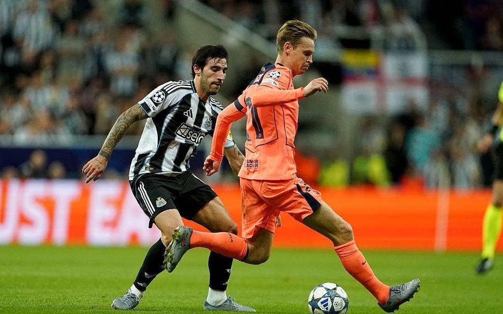 巴萨客战纽卡半场数据：巴萨控球率66%，射门数93