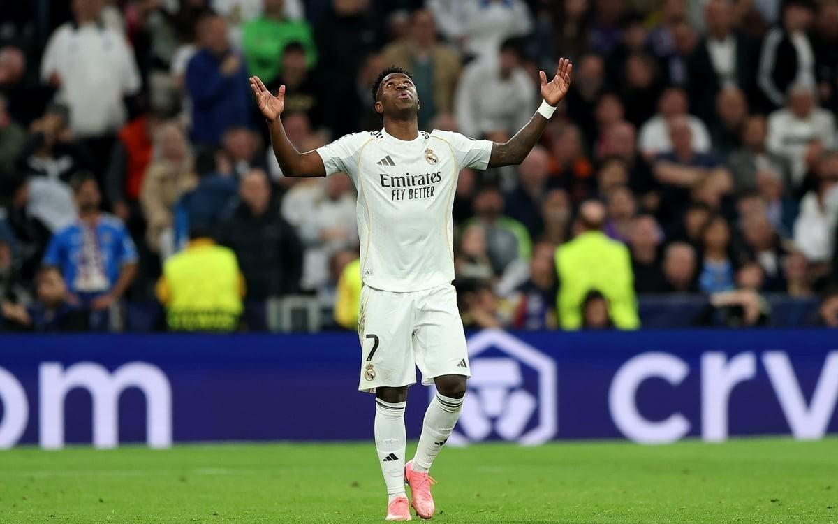 维尼修斯连续5场比赛进球，追平皇马