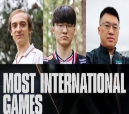 国际赛事出场数：Faker多达295场超越第二名caps102场