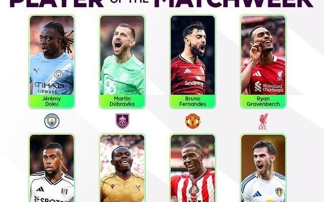 英超第5轮最佳球员候选：多库、B费、赫拉芬贝赫在列