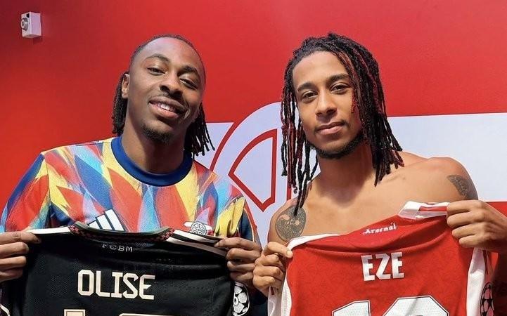 老队友见面，埃泽和奥利塞赛后交换了