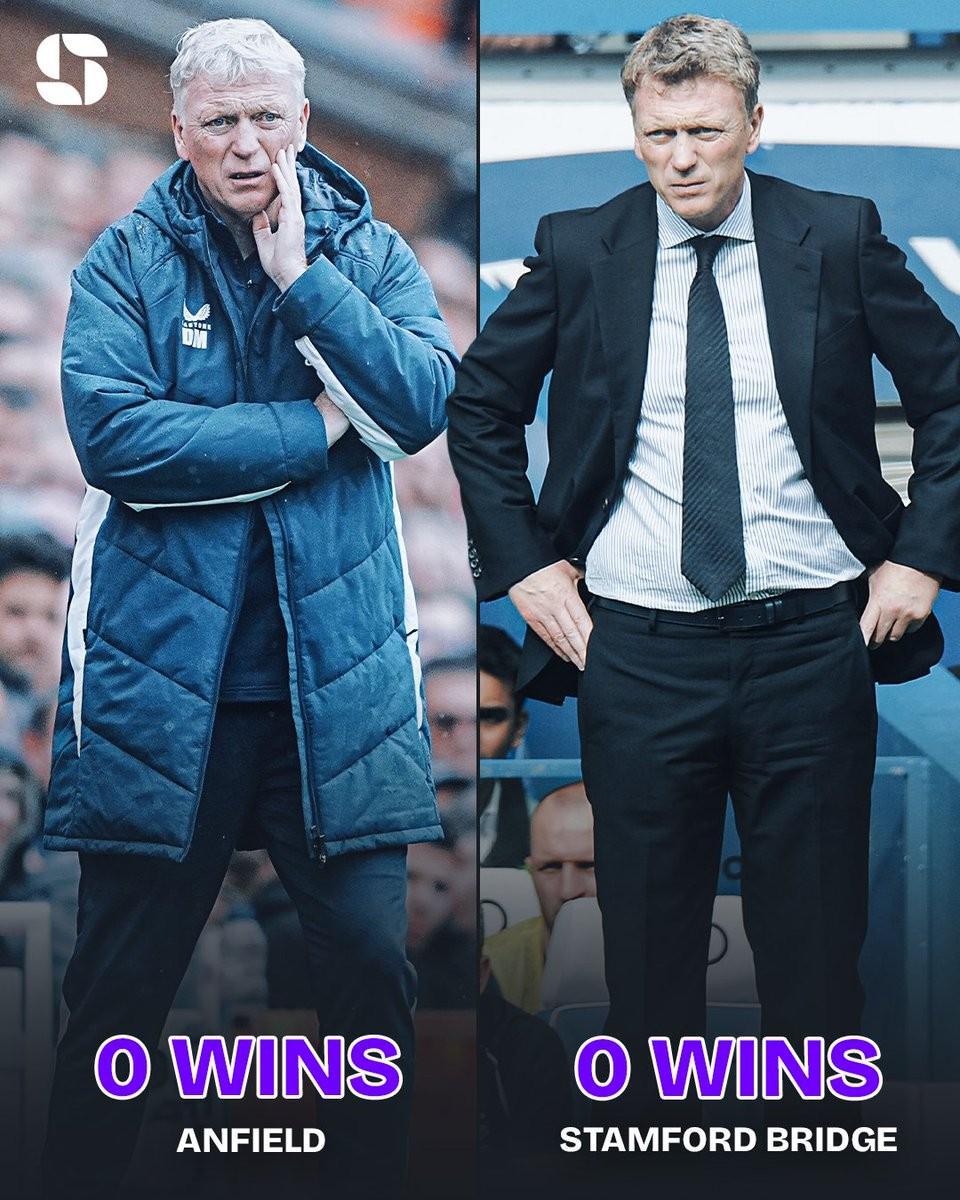 莫耶斯21次英超客战切尔西未尝一胜，追平自己保持的英超纪录