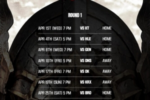 LCK常规赛T1赛程表：首轮4月4日、8日接连迎战HLE、GEN