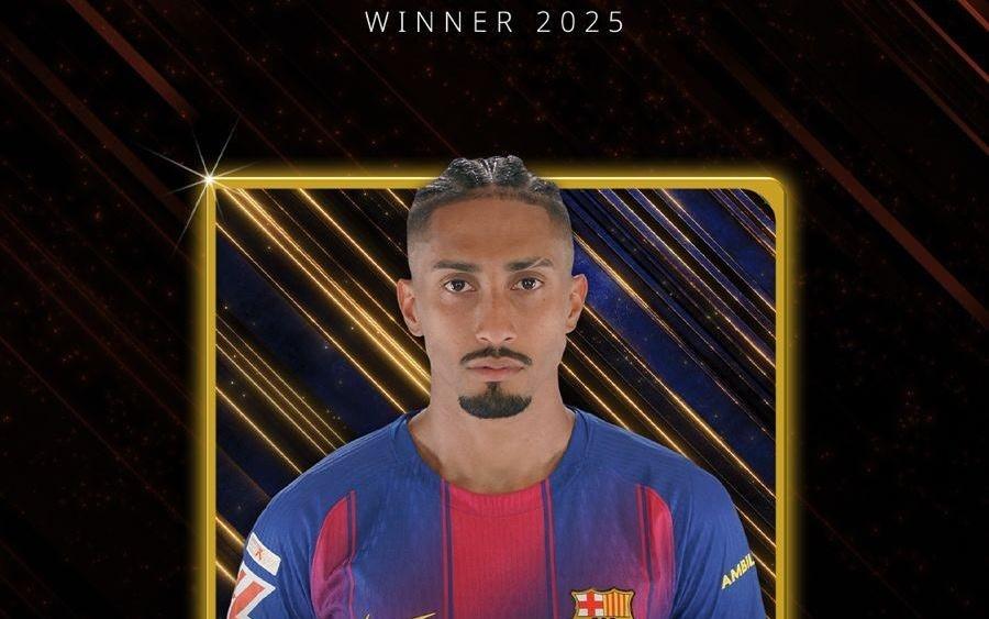 官方：拉菲尼亚获得环球足球奖2025年度西甲最佳球员奖