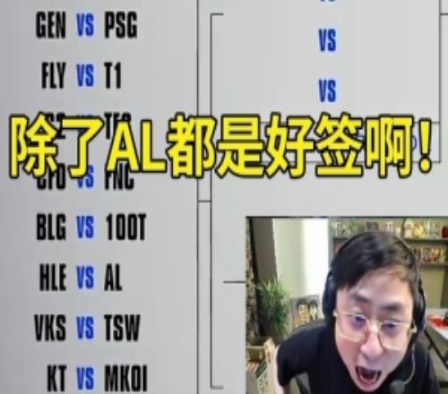 水晶哥看瑞士轮抽签：AL是最难打的啊！除了AL都是好签啊！