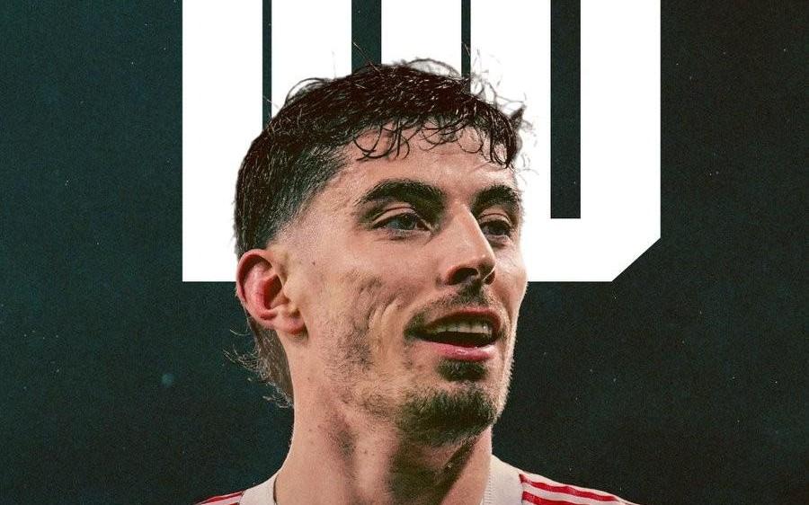 里程碑，哈弗茨完成阿森纳生涯第100