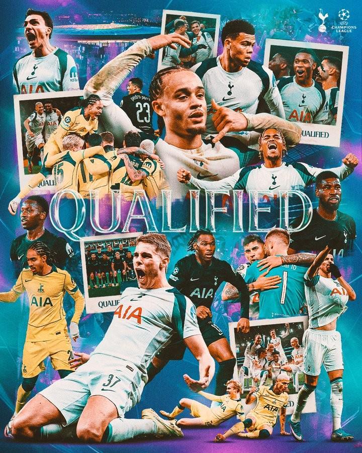 热刺欧冠排名遥遥领先于联赛，以第四名的身份直接出线