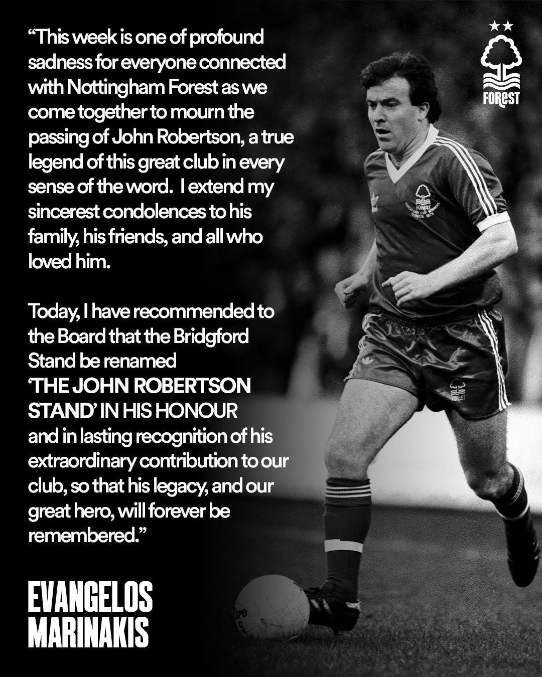 为纪念俱乐部传奇，森林老板已提议用