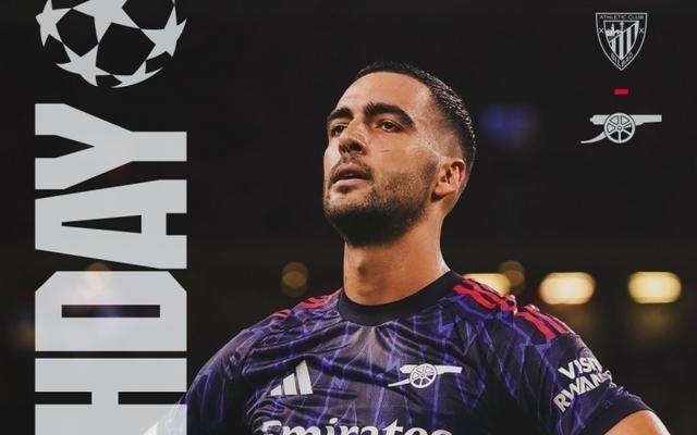 阿森纳发布欧冠客战毕巴海报：梅里诺单人出镜