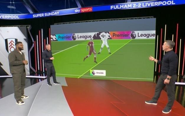 卡拉格：在我看来维尔茨的进球越位，可以看看点球点