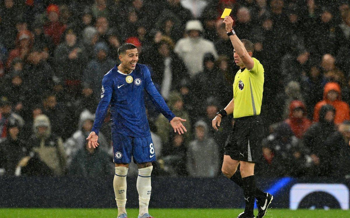 Opta：切尔西得牌数超过射门数，200304赛季以来英超首例