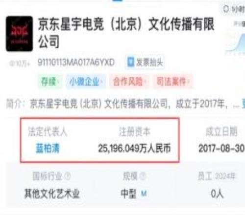 钱到位了明年冲JDG关联公司注册资本由1.4亿元增至2.5亿元