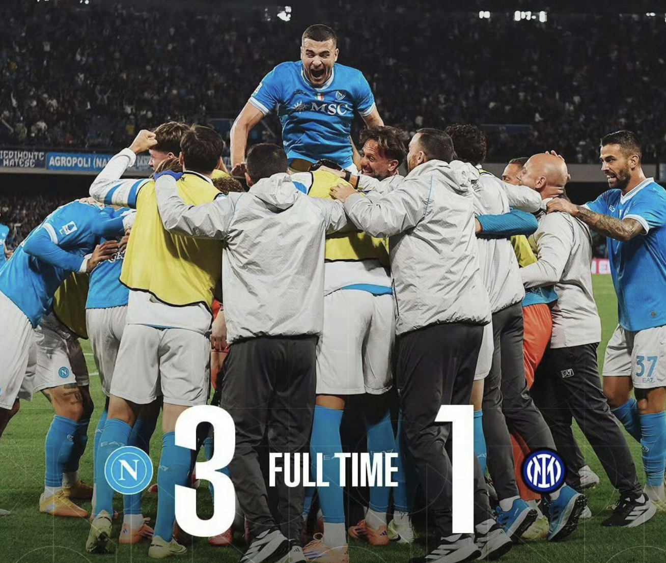 31！那不勒斯终结国米7连胜，孔蒂欧冠放水输26，意甲强势登顶