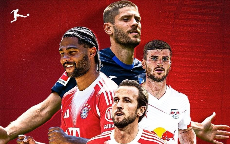 现德甲进球数前10球员：克拉马里奇129球第1，凯恩80球第4