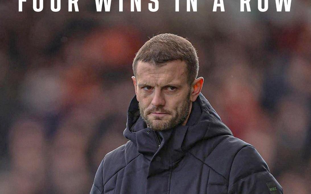 开局不错，33岁威尔希尔赛季中途接手卢顿后取得4连胜