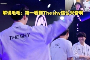 解说毛毛：第一看到Theshy这么兴奋啊，第一次看他这么开心