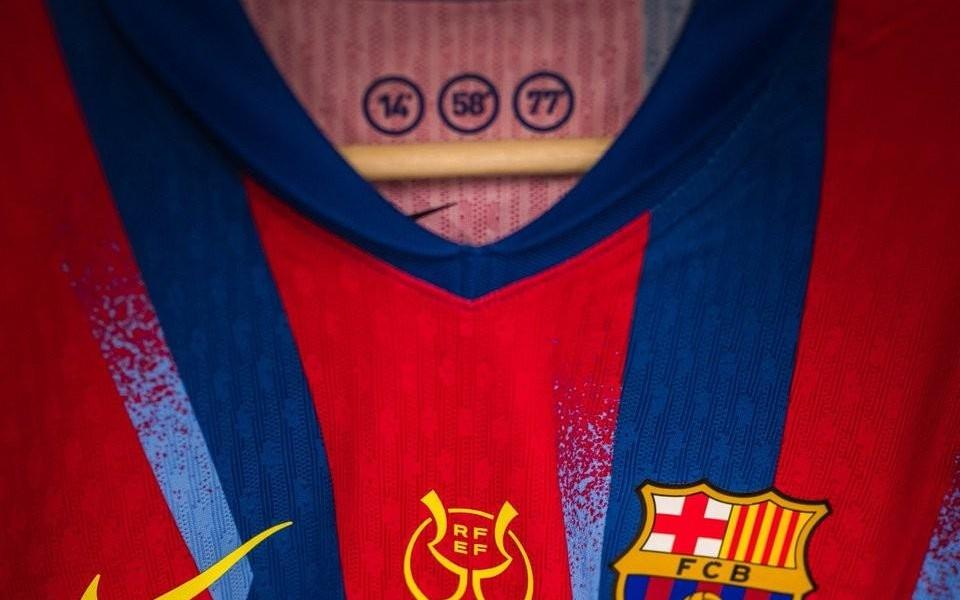 致敬经典，巴萨西超杯决赛球衣印有2005年国家德比进球时间