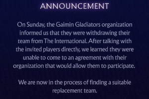 太离谱Dota2官方：因选手和俱乐部意见不合GG战队将退出Ti14国际邀请赛！
