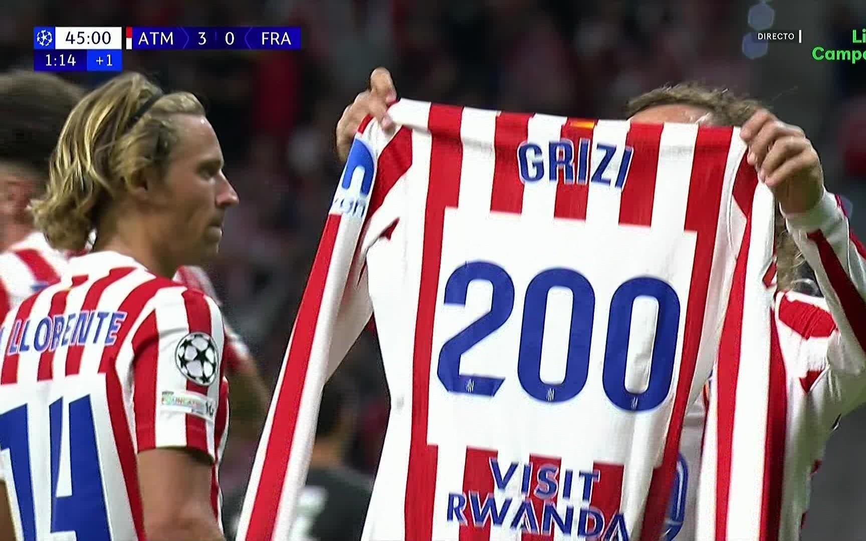 格列兹曼攻入个人西甲第200球，为历