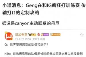 能信网友爆料：Gen.G和iG疯狂打训练赛传输打T1的定制攻略