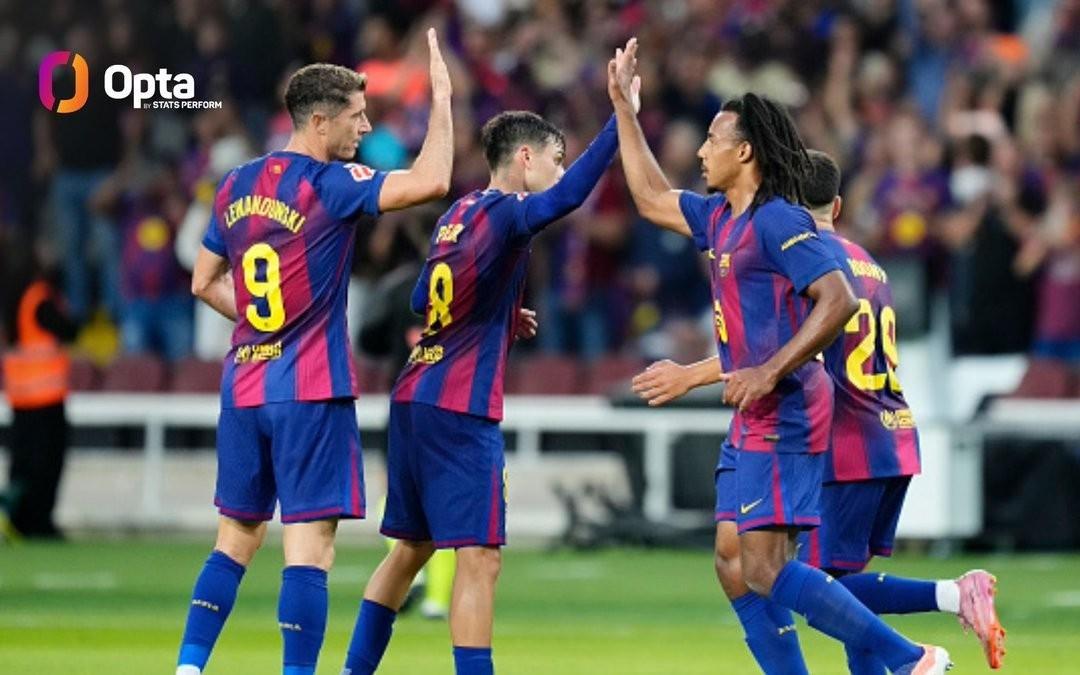 近15次西甲交手13胜2平，为巴萨对阿拉维斯最长不败纪录