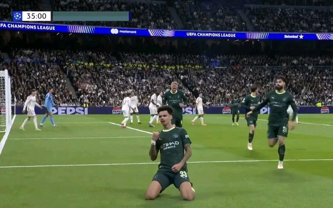 客战皇马破门，曼城后卫奥赖利斩获欧冠生涯首球