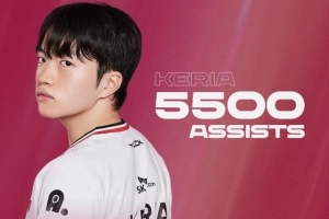 Keria达成LCK5500助攻成就，位列所有选手第四、辅助第二