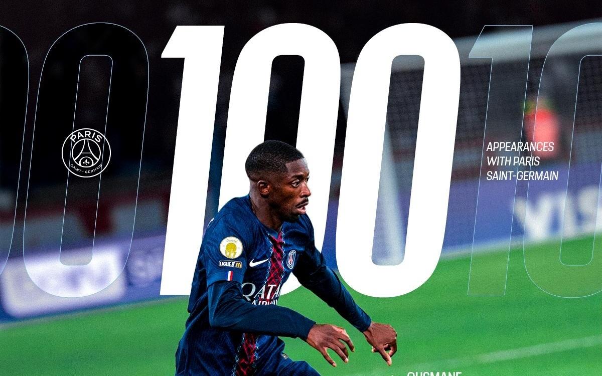 伤愈复出登场即破门，登贝莱迎巴黎生涯第100场正式比赛