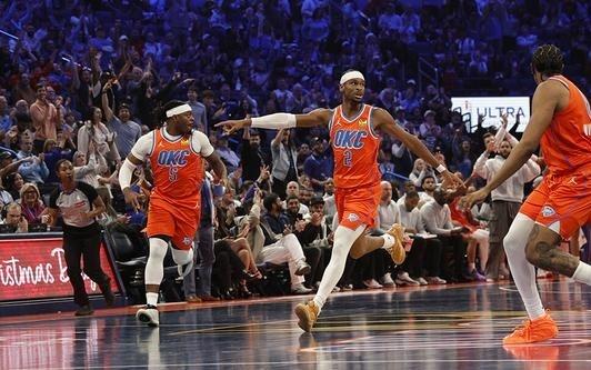 雷霆跨赛季近82场比赛72胜10负净胜分+1189创造历史