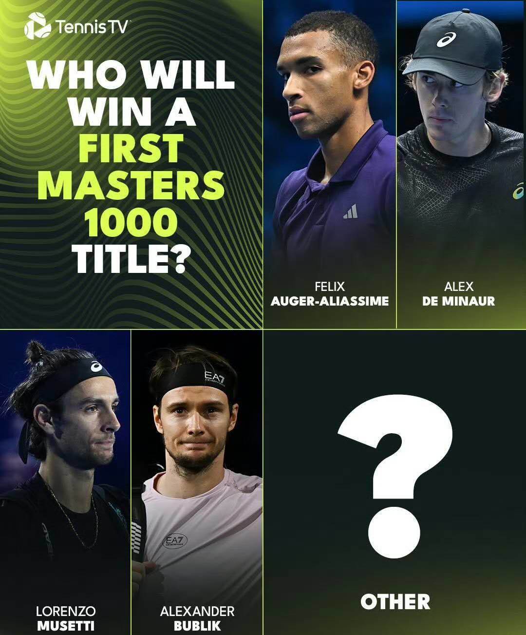 下赛季男子网坛大预测二：小野兔拿大师赛，福基纳终夺冠！