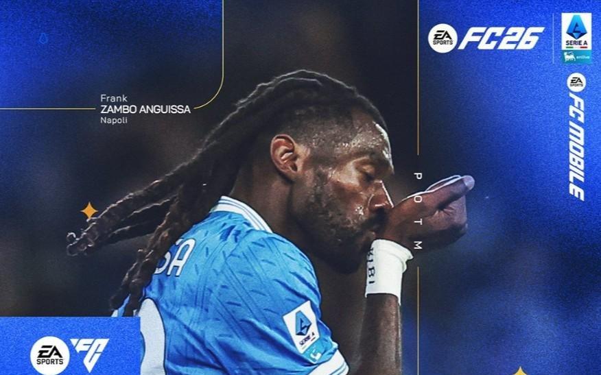 官方：那不勒斯中场安古伊萨当选意甲10月最佳球员