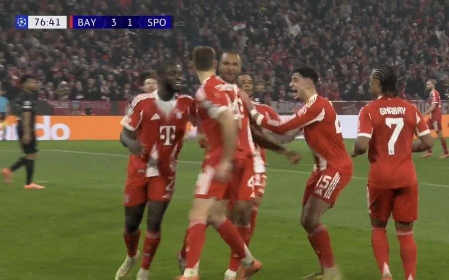 铁树开花，拜仁后卫约纳坦塔斩获欧冠生涯首球