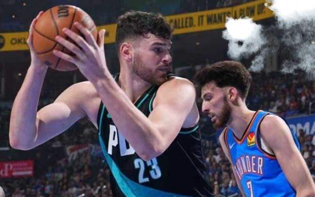 杨瀚森4中1亚历山大30+6，榜眼6封盖一人完爆开拓者，雷霆三连胜