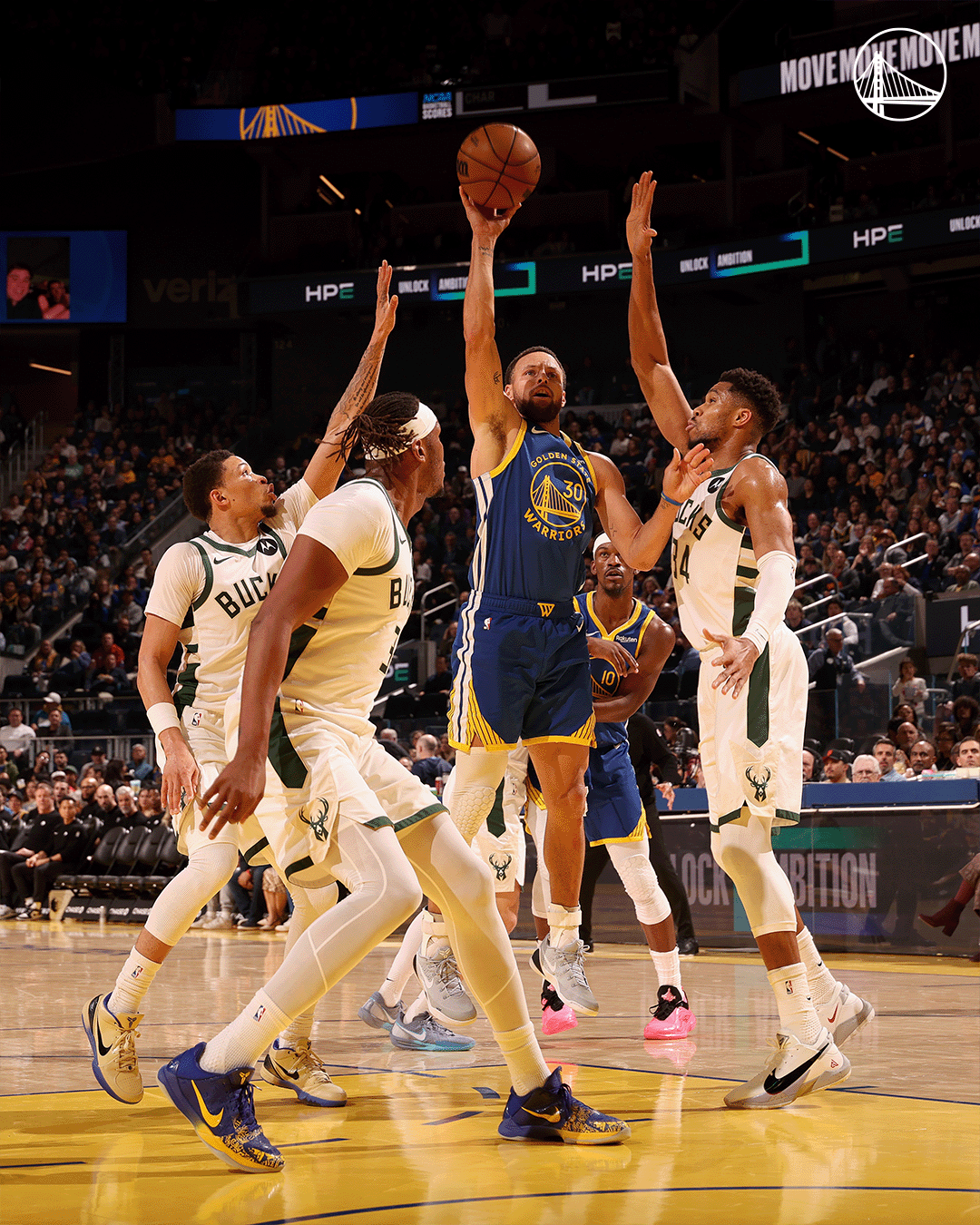 库里31+7+7勇士战胜雄鹿，巴特勒21+5字母哥34+10+5